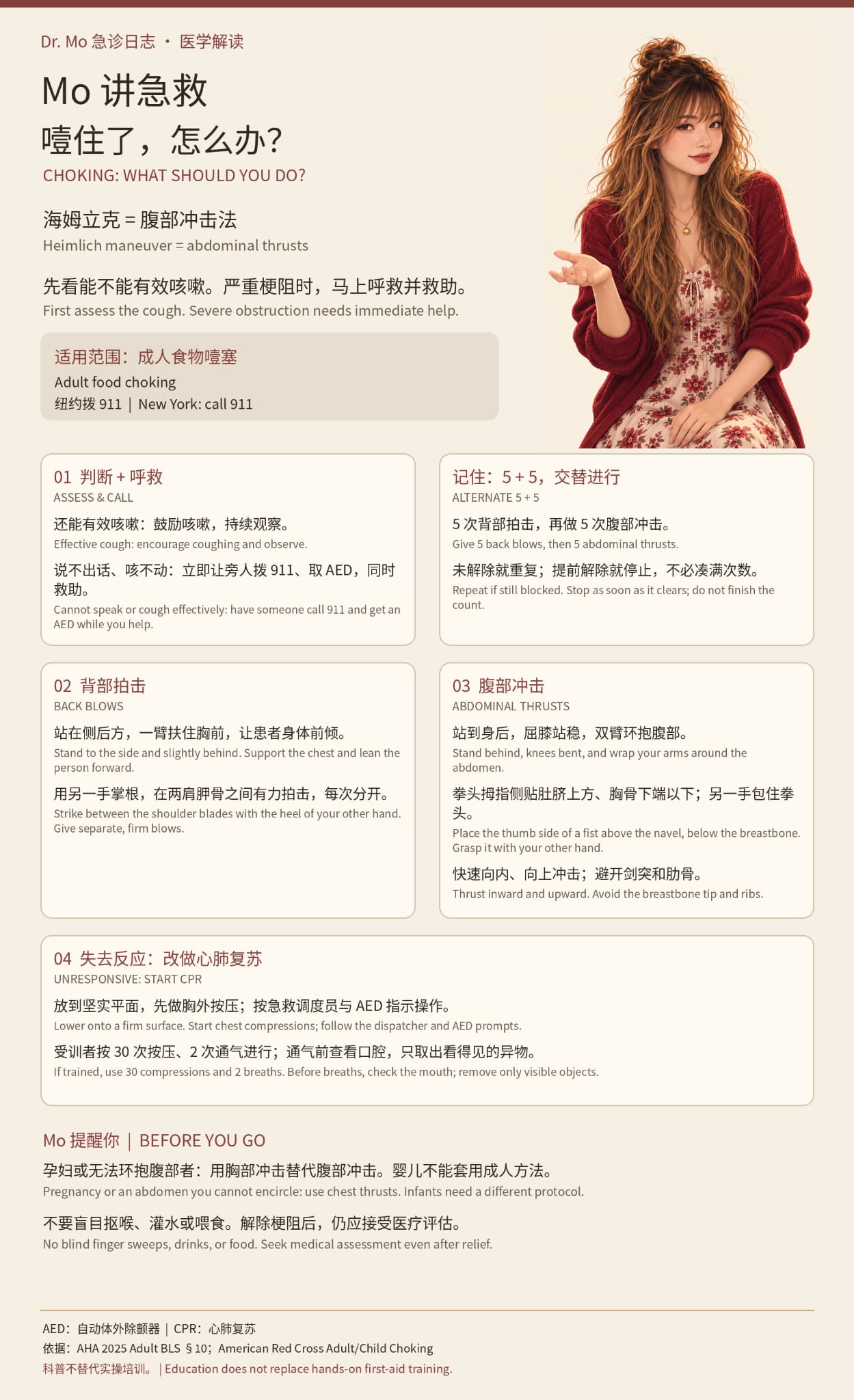 医学解读：Mo 讲急救——噎住了，怎么办？